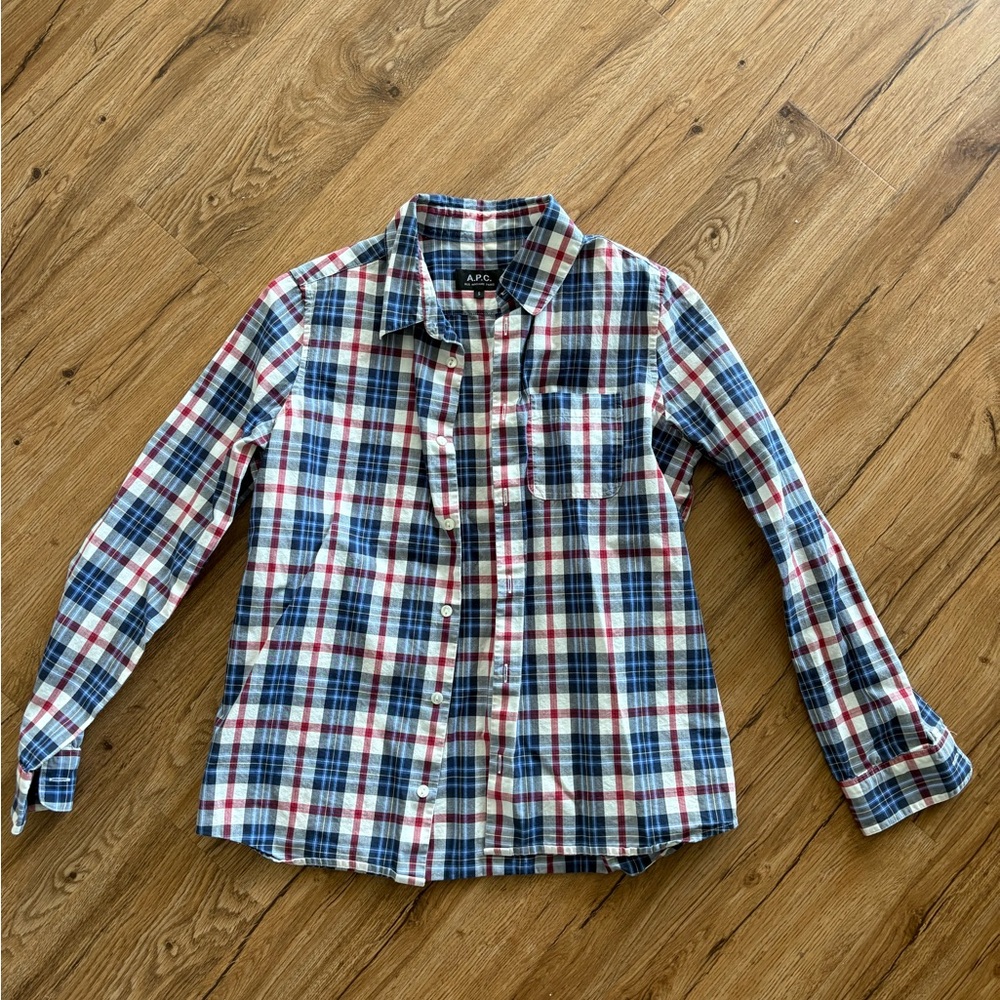 A.P.C women’s Plaid Shirt - Red, Blue, White